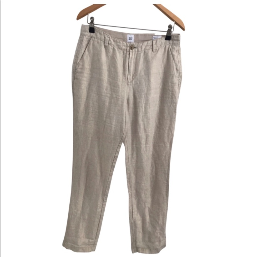 Gap 100% linen light shimmer chino pants